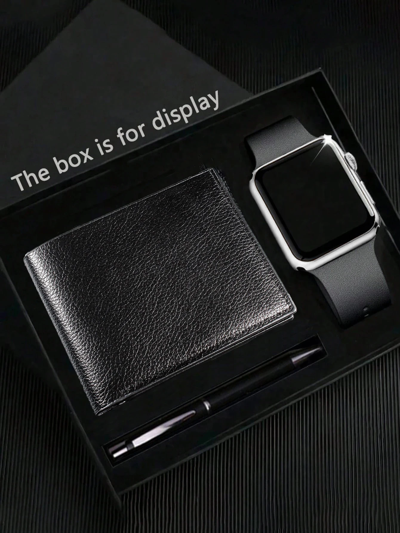 

Модный повседневный набор: электронные часы квадратной формы, кошелек и ручка для подписи. Не смарт-часы, без коробки. Подарок на день рождения.