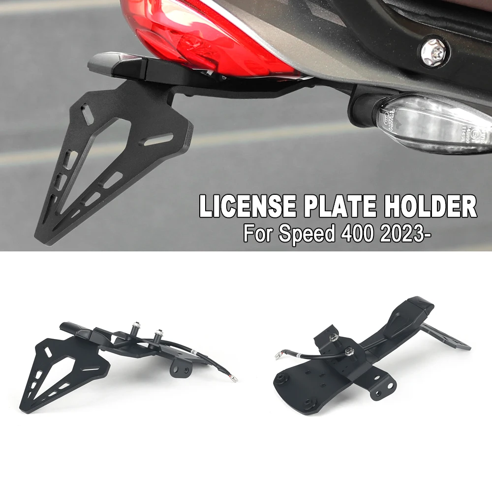 For Speed 400 2023- Motorcycle Rear Short Tail Stock License Plate Holder Tailstock Frame Bracket