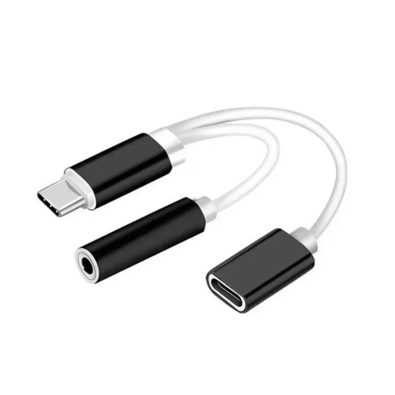 Type-C Adapter 2 In 1 Type C To 3.5 Earphone Adapter Audio Type-c To Earphone 3mm Jack AUX Usb C 3.5 for Xiaomi Huawei