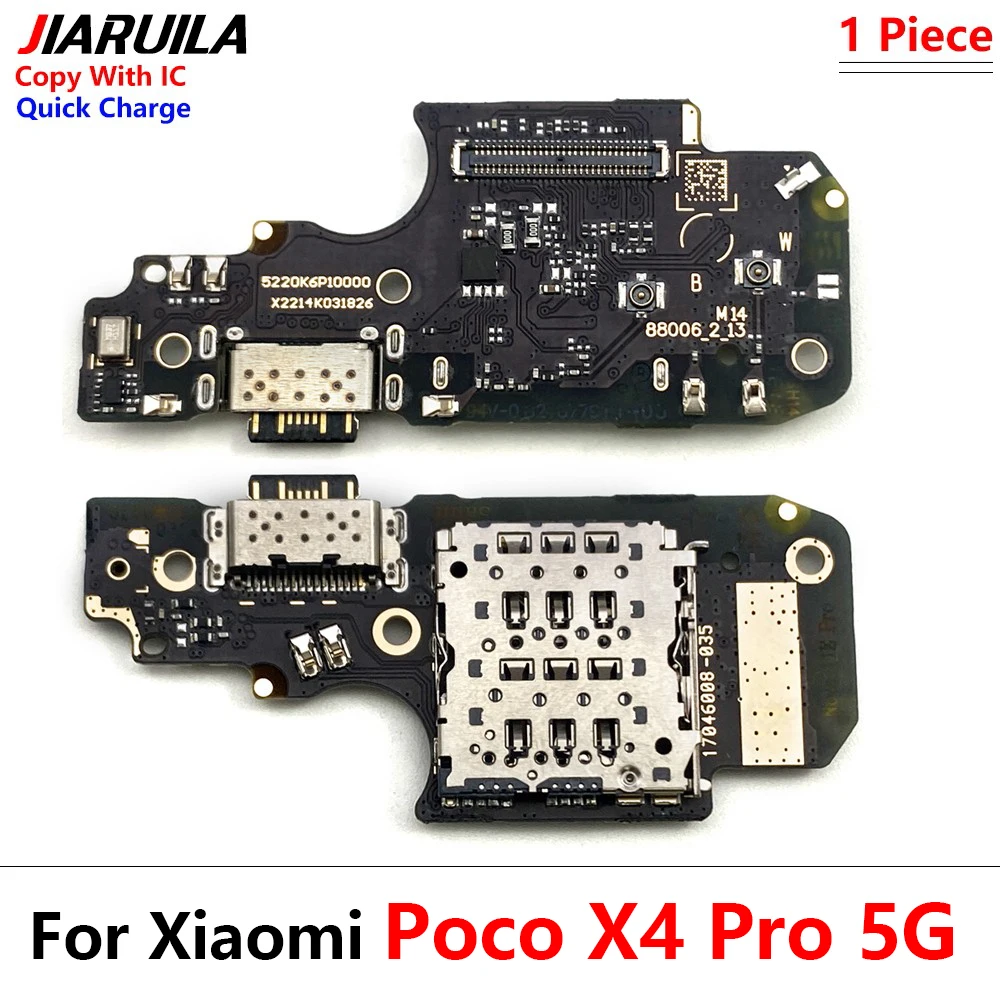 New For Xiaomi Mi Poco M4 X4 Pro 4G 5G USB Charger Dock Connector Charging Port Microphone Flex Cable Replacement Parts