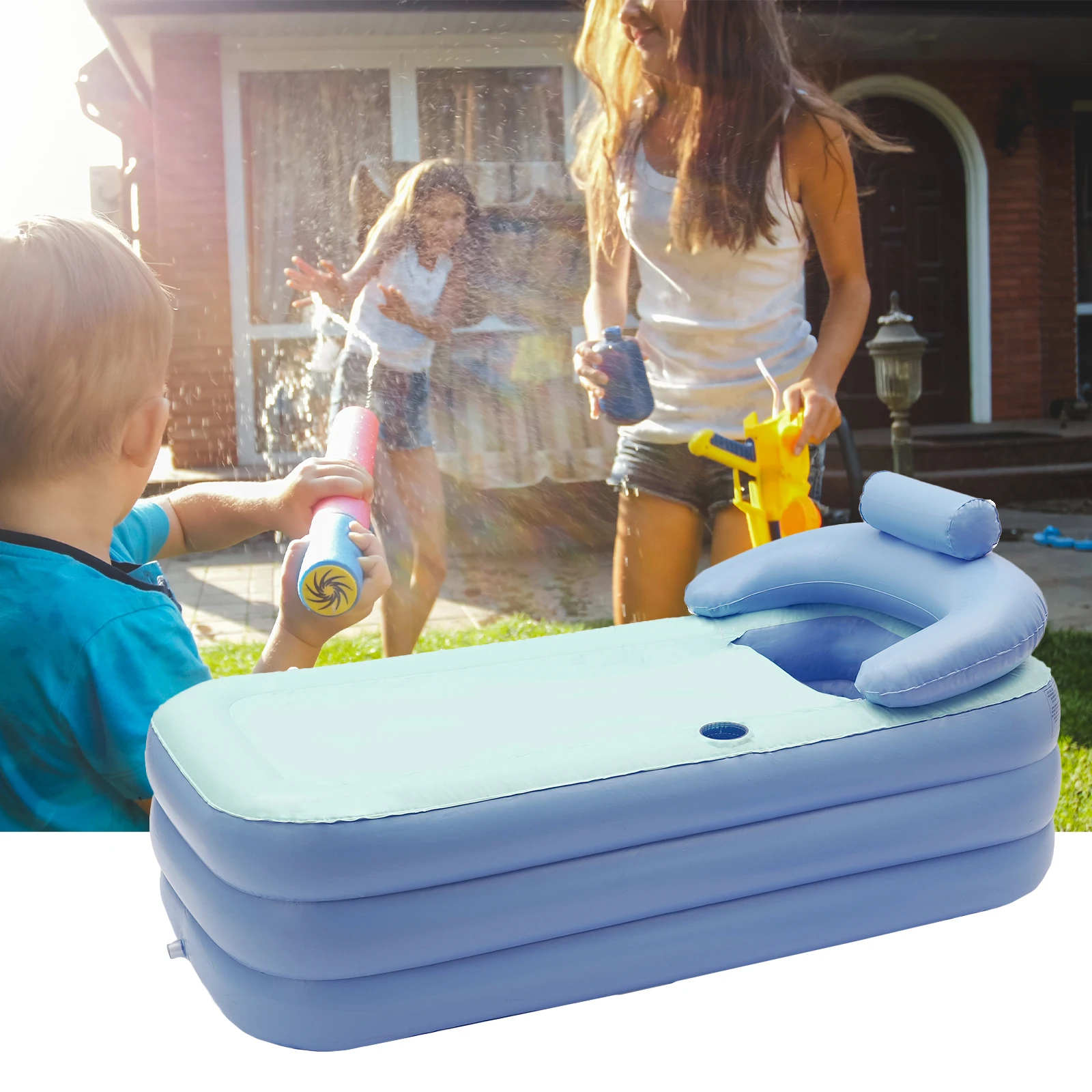 Foldable Bathtub Environmentally Friendly PVC Portable Inflatable Bathtub, Baby Pool