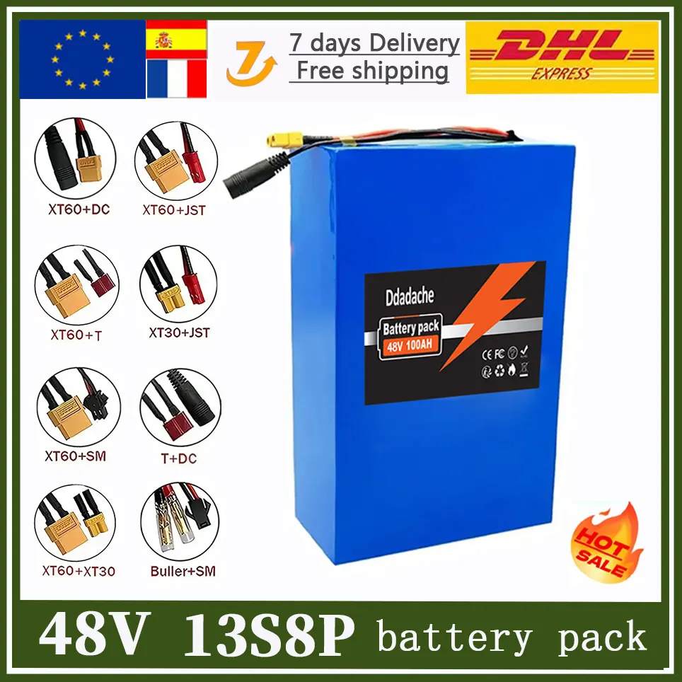 Image of 48V 100Ah 13S8P Lithium-Akkupack 48V 10000mAh 2000W Motorroller-Batterien mit integriertem 50A BMS