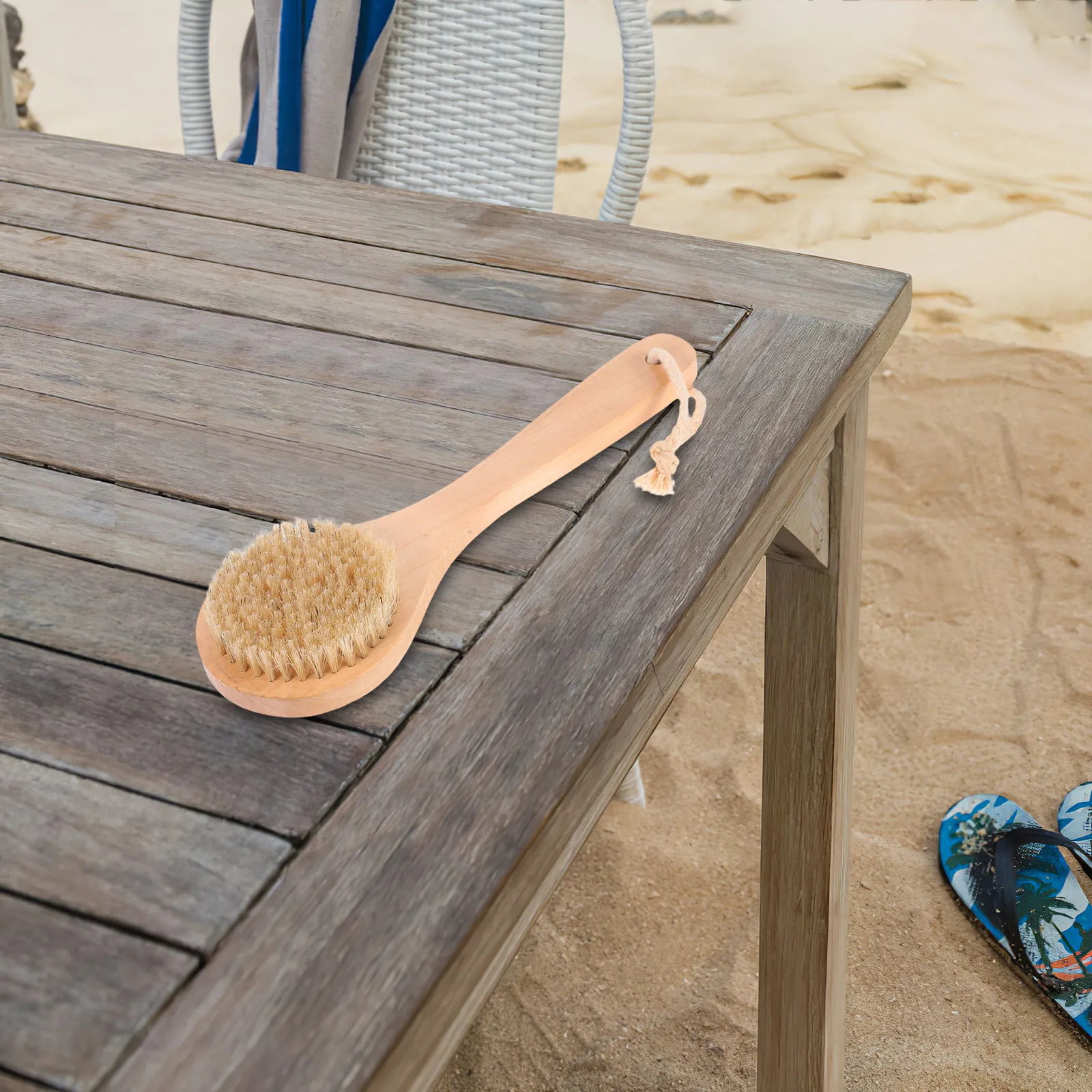 휴대용 비치 리무버 브러시 클리너 부드러운 강모 나무 디자인 캠핑 다기능 도구 효율적인 제거 피트 모래