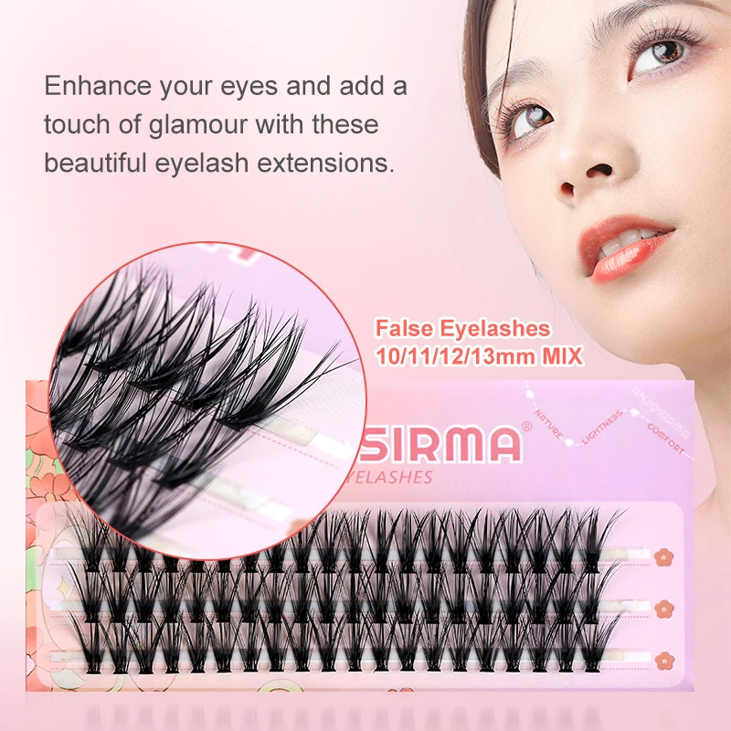 ANJOSIRMA C/D Curl Individual False 10D/20D/30D/40D Eyelash extension Pure Natural Style High quality D Curl Lashes