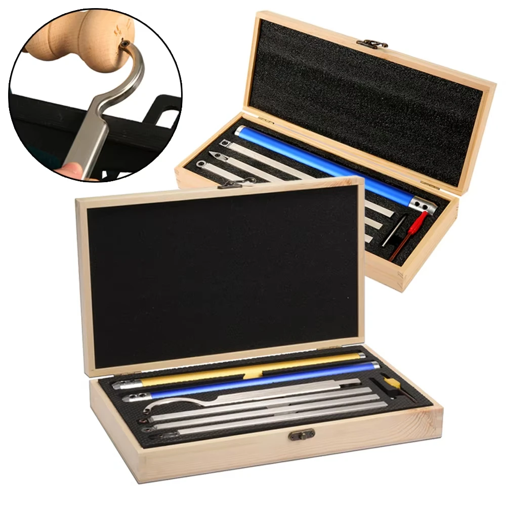 6 in 1 Woodworking Tools Accessories Carbide Woodturning Tool Set  Wood Turning Chisel Kit with Cutting Inserts & Box for Lathe