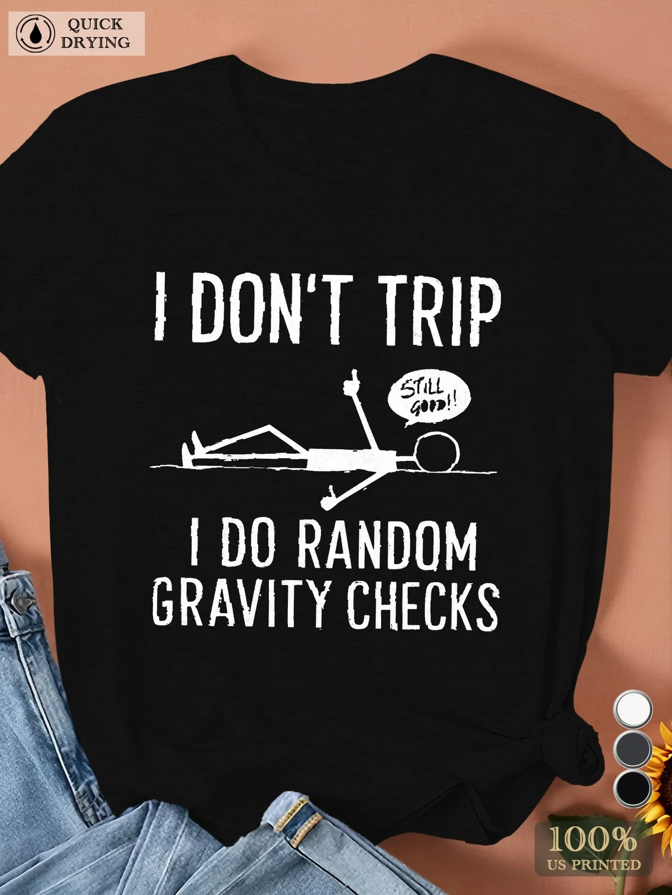 Plus SizeI DON T TRIP design Women'S Plus Size Sports Short Sleeve T-Shirt0XL-4XL