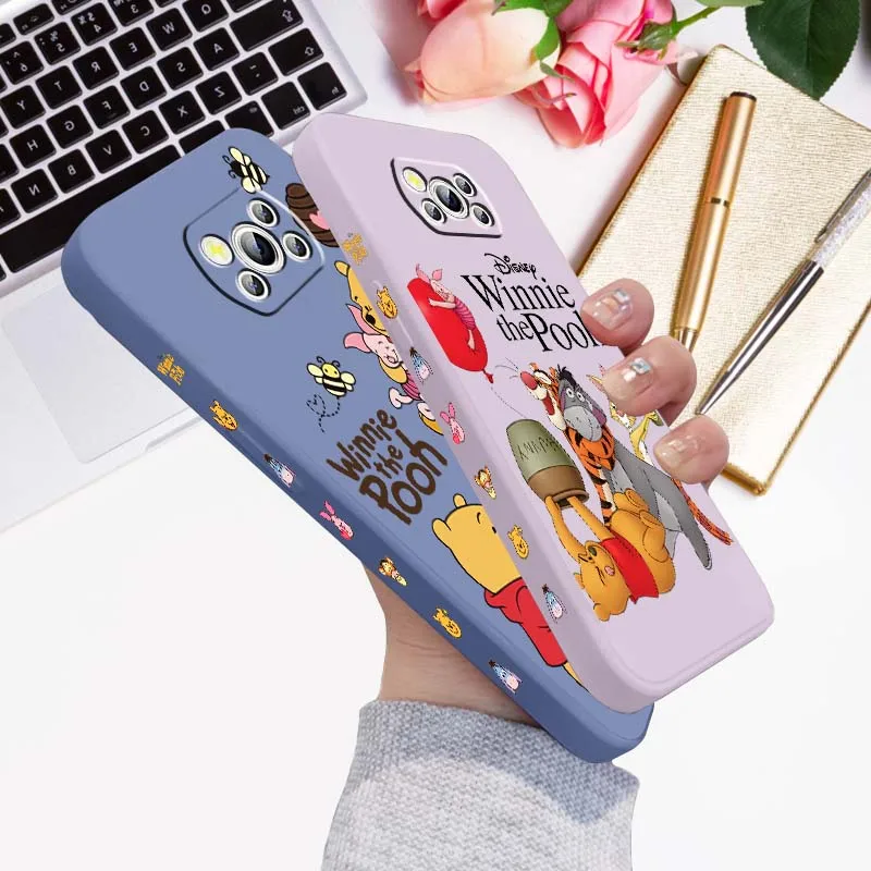 

Winnie the Pooh Cute For Xiaomi Mi Poco X3 X4 X5 X6 M4 M5 M6 F4 F5 F3 GT Pro 5G Liquid Left Rope Cover Phone Case