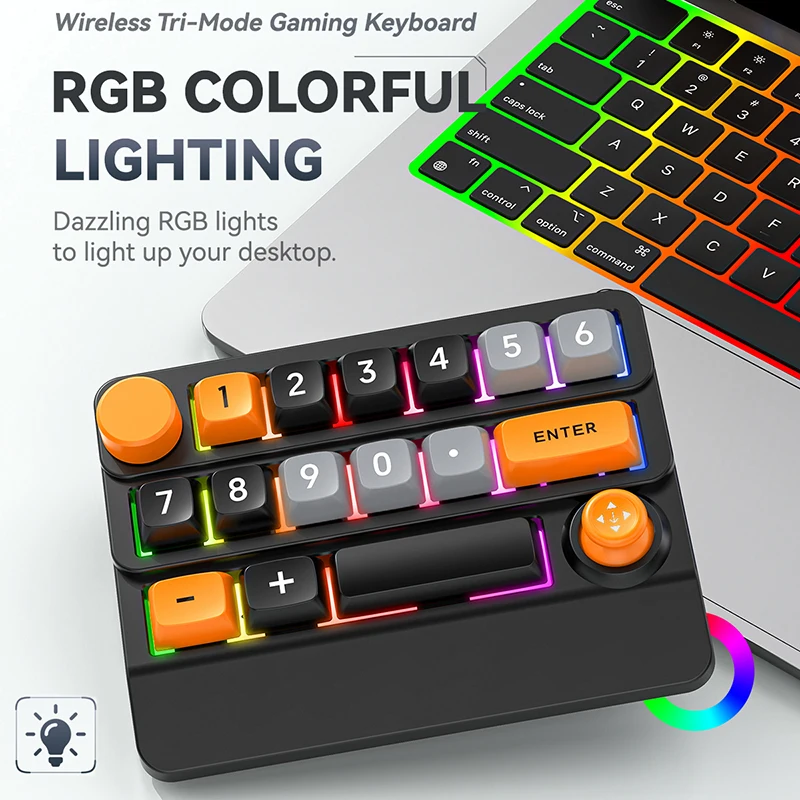 Programmable Bluetooth USB Wireles Mechanical Keyboard With Joystick Full Hot Swappable RGB Backlight Gaming Keyboard Numberic