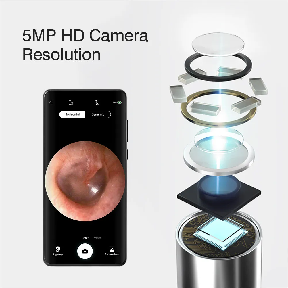 Ear Wax Removal Set Hd Ear Cleaner Kit 360 Flexible Rotation Earwax Removal Tool with App for Adults Easy Use