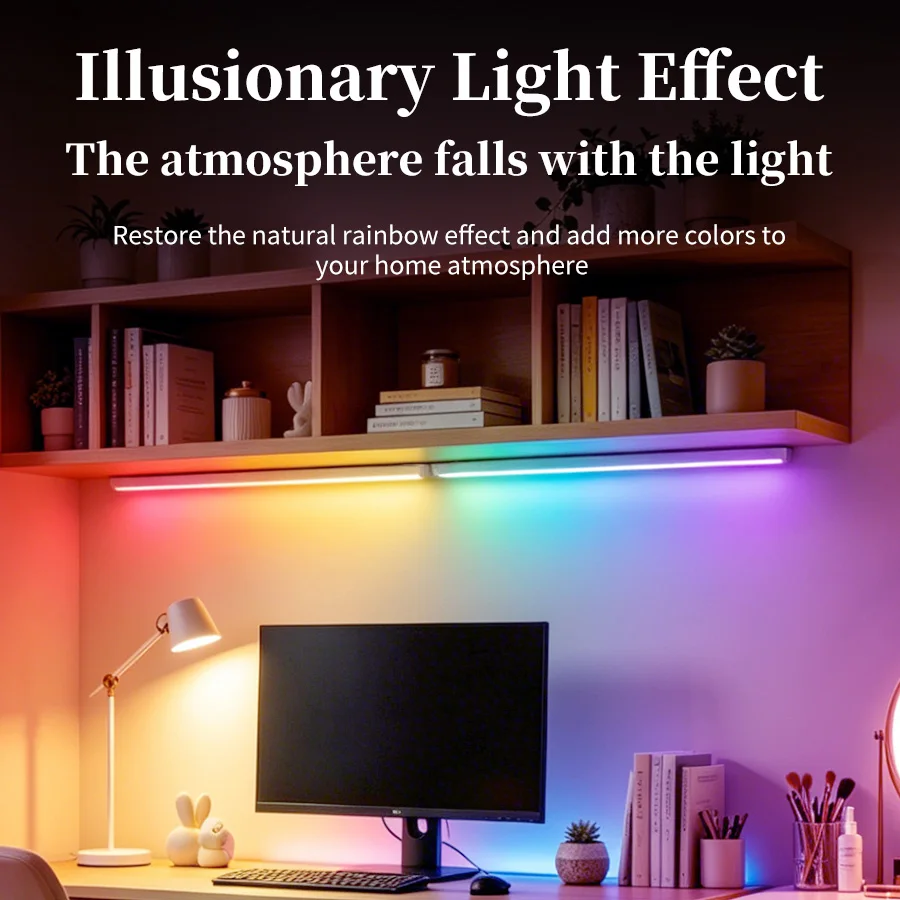 Motion Sensor LED Cabinet Lamp Rechargeable Magnetic Light Bar RGB 5Modes Night Lights For Bedroom Living Room Gaming Lighting view 5