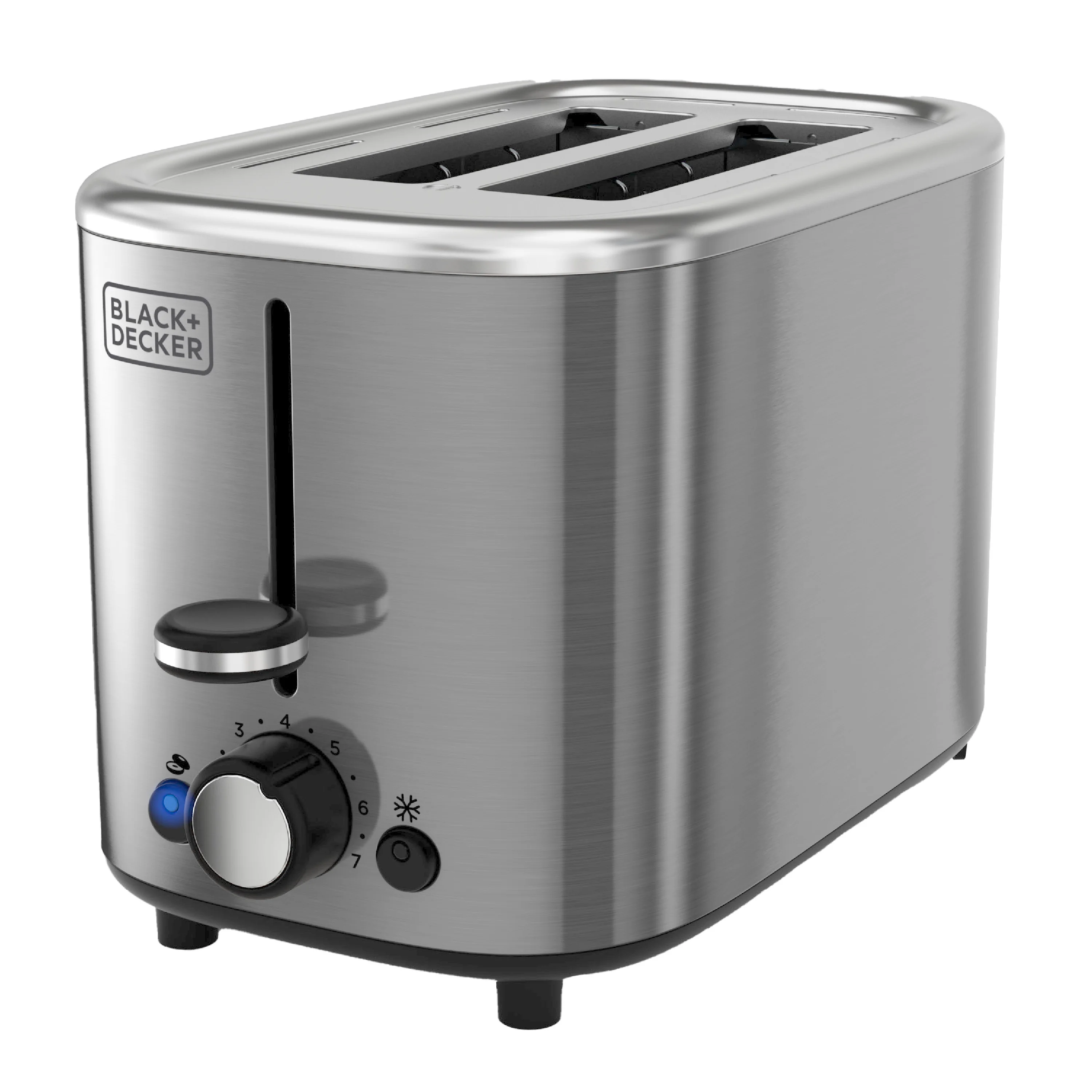 

2 Slice Toaster with Stainless Steel Body Extra Wide Self Centering Slots and 7 Adjustable Browning Levels