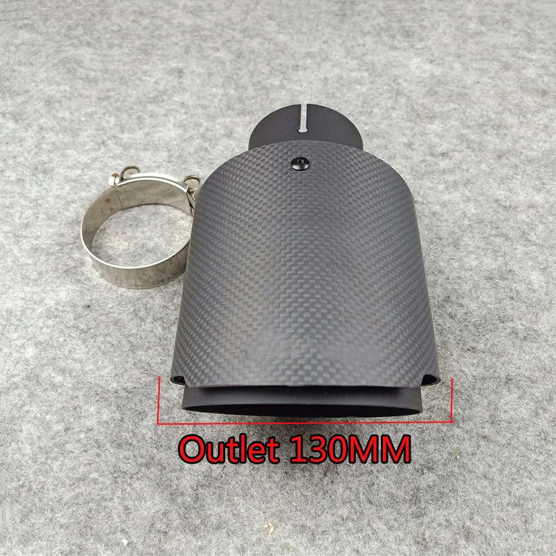 1 Piece Out 130MM Exhaust Pipe Muffler Tip 304 Stainless Steel Carbon Fiber Tail Throat Rear Nozzles Universal Car Modified Part