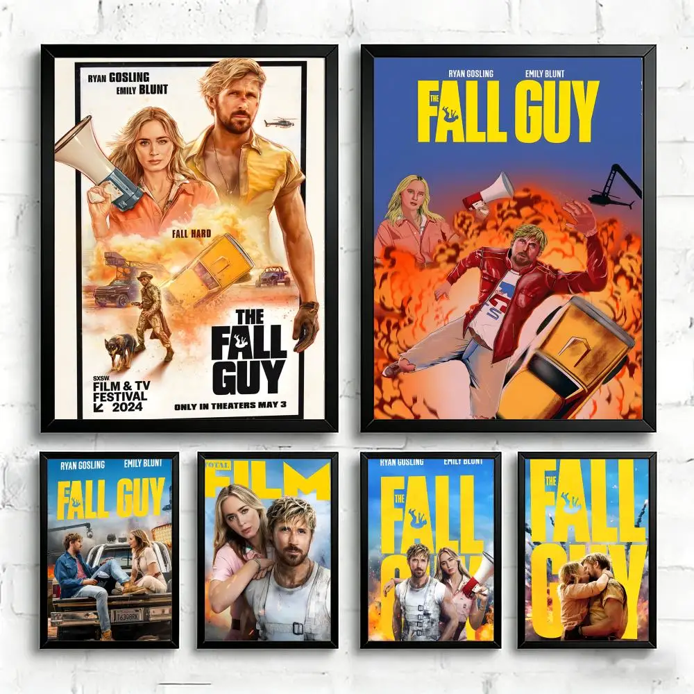 Film-FALL GUY-Poster, Kunstdruck, Wanddekoration, ideal für Wohnzimmer, Schlafzimmer, Bar, Salon und als Geschenk für zu Hause