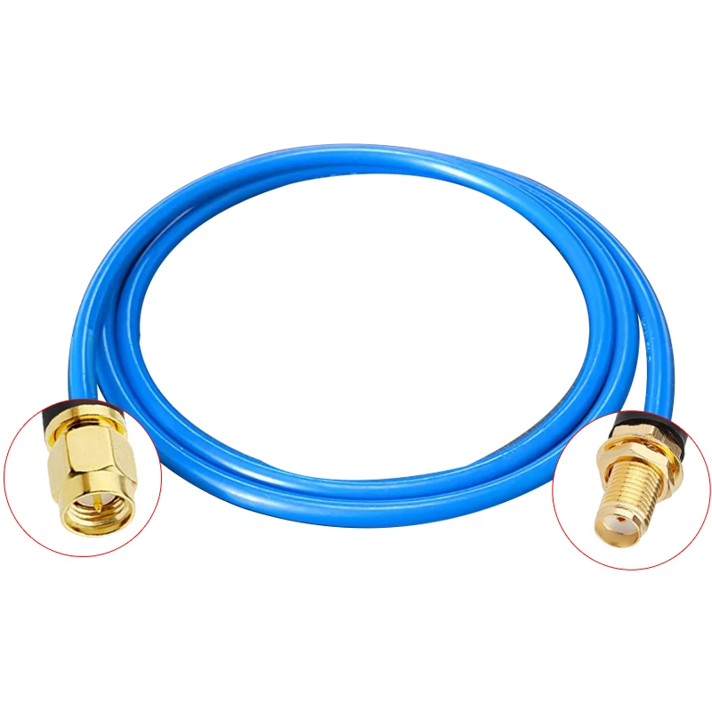 Mining flame-retardant RF cable with SMA male connector to SMA female connector. The length can be customized.