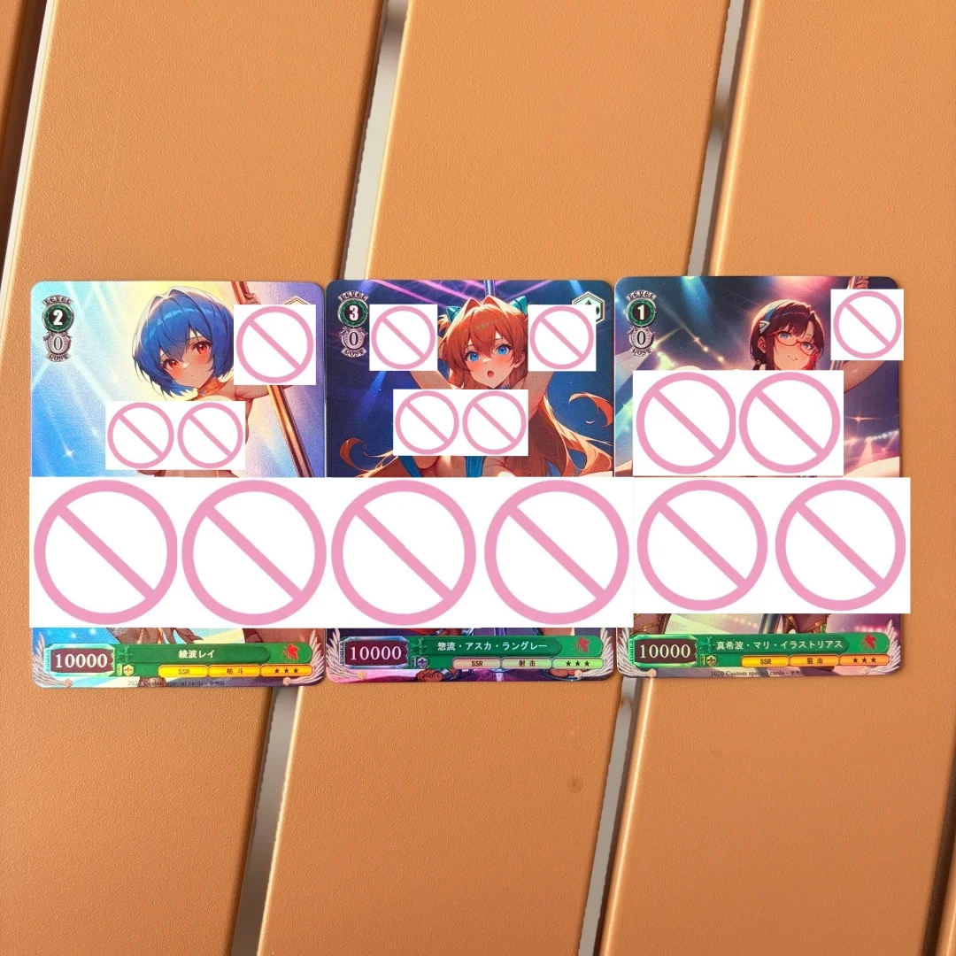 EVA Pole Goddess ACG DIY Rei Ayanami Folding Flash Card Asuka Langley Soryu Misato Katsuragi Anime Game Collection Card Toy Gift