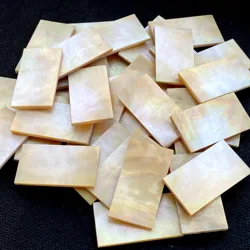 10x Mother Of Pearl 36x19x2mm Slice Inlay Guitar Luthier Yellow