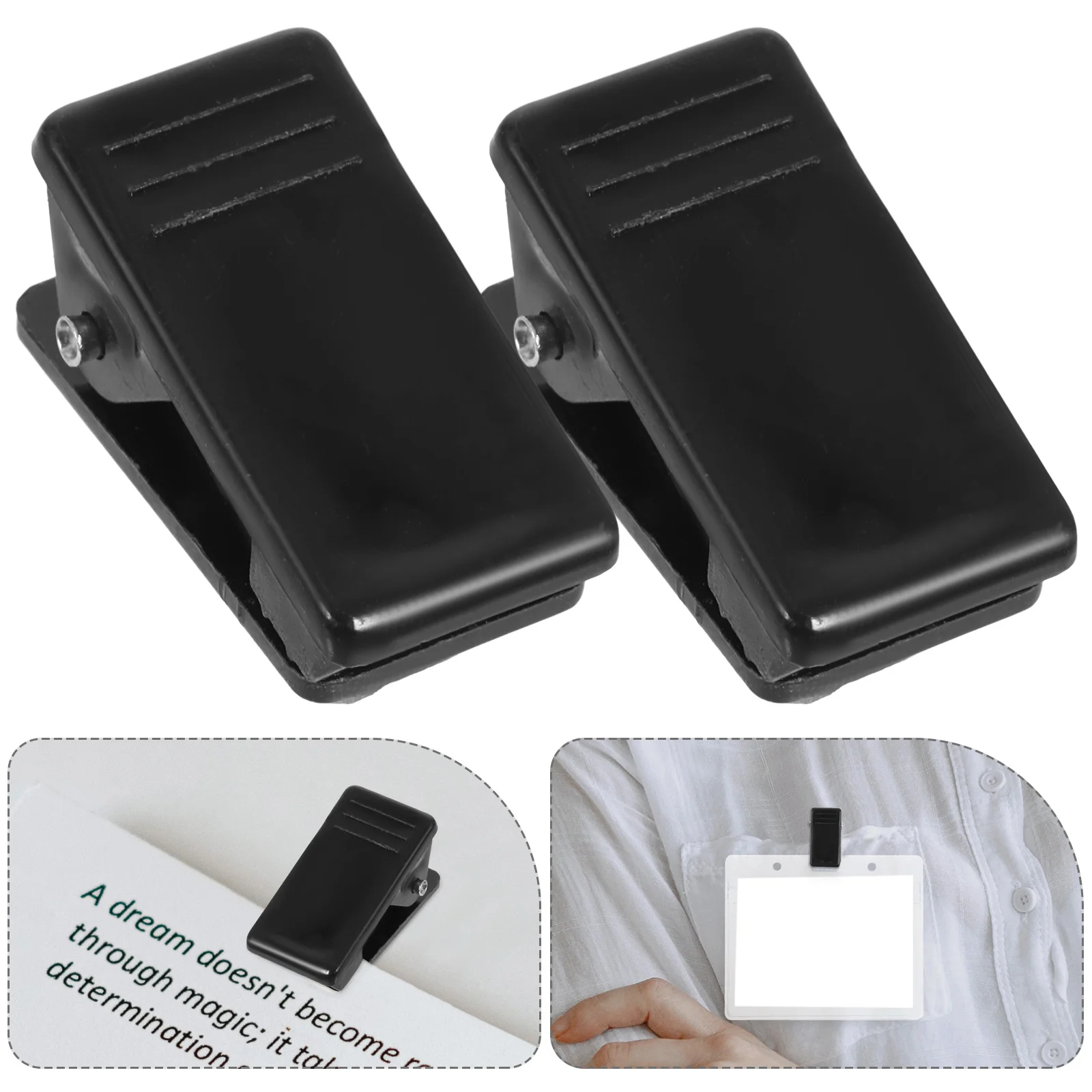 

100pcs Self Adhesive Badge Clips Plastic Spring Clips For Id Name Cards Office Event Use Large Binder Lanyard File