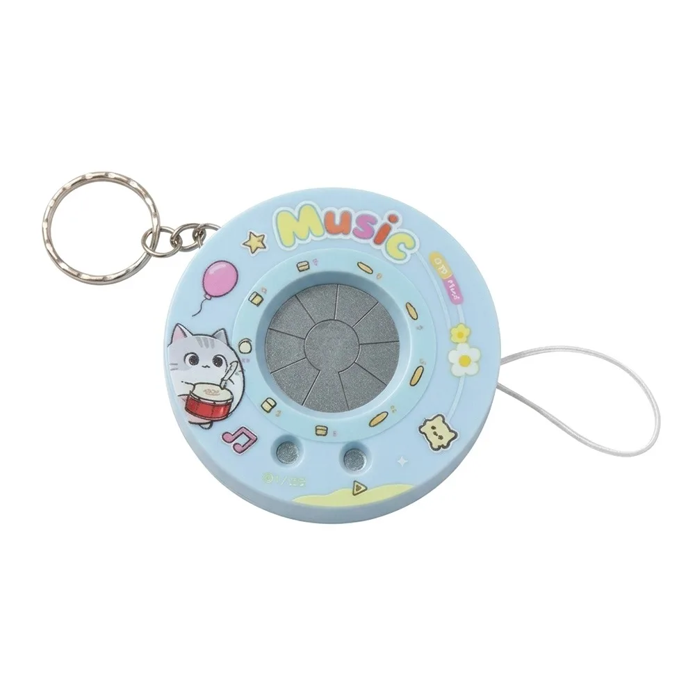Gifts Cartoon Mini Piano Keychain Playable Keyboard Round Shape Drum Kit Keychain Plastic Cute Style Fun Sound Toy Party Favor
