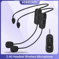 Conjunto de micrófono Lavalier inalámbrico montado en la cabeza, transmisor con receptor para amplificador, altavoz de voz, guía turística de enseñanza, 2,4G