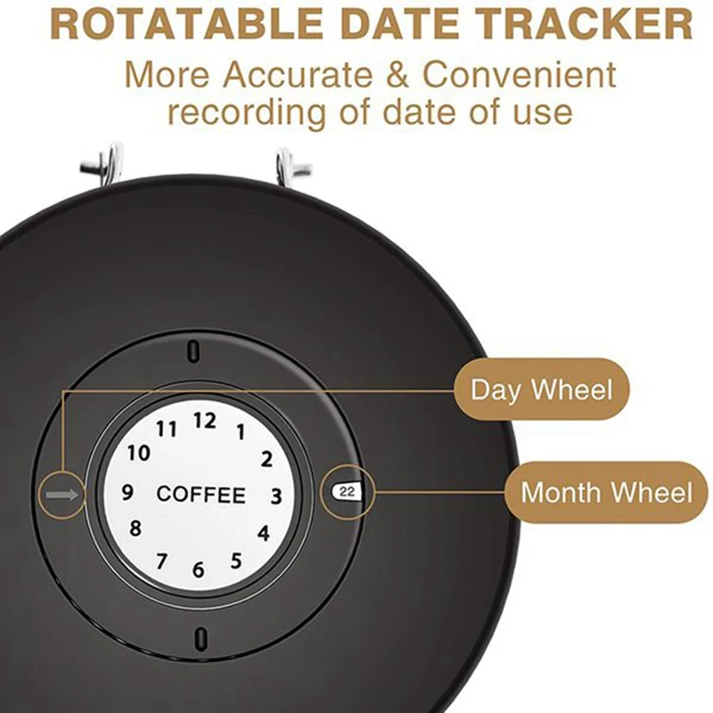 Latas de café herméticas, contenedor de granos de café de 1,5 l y 1,8 l, lata de almacenamiento con rastreador de fecha, válvula de CO2 para té, granos de café, nueces, Etc.