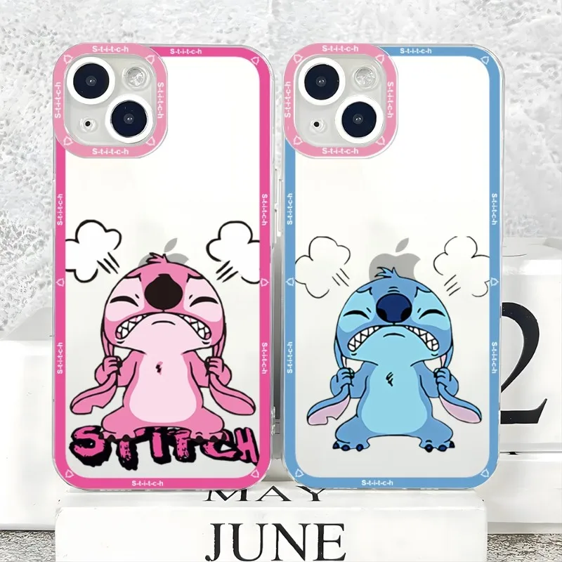 

Cartoon Stitch Phone Case Angel Eyes Phone Case For IPhone 14 Plus 13 12 11 Pro Max Mini Soft Transparent Cover