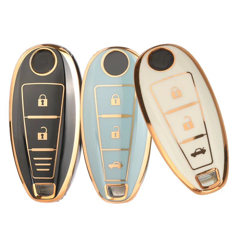 

jingyuqiin New TPU Remote Car Key Fob Shell Case For Suzuki Swift SX4 Vitara 2010-2016 TS008 / TS007 Procted 2/3button