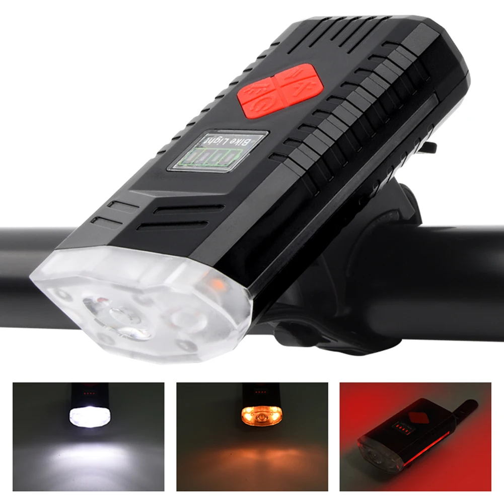 USB Rechargeable Bike Front Back Taillight Warning Safety Lamp LED Bicycle Horn Light Waterproof Cycling Flashlight For Outdoor