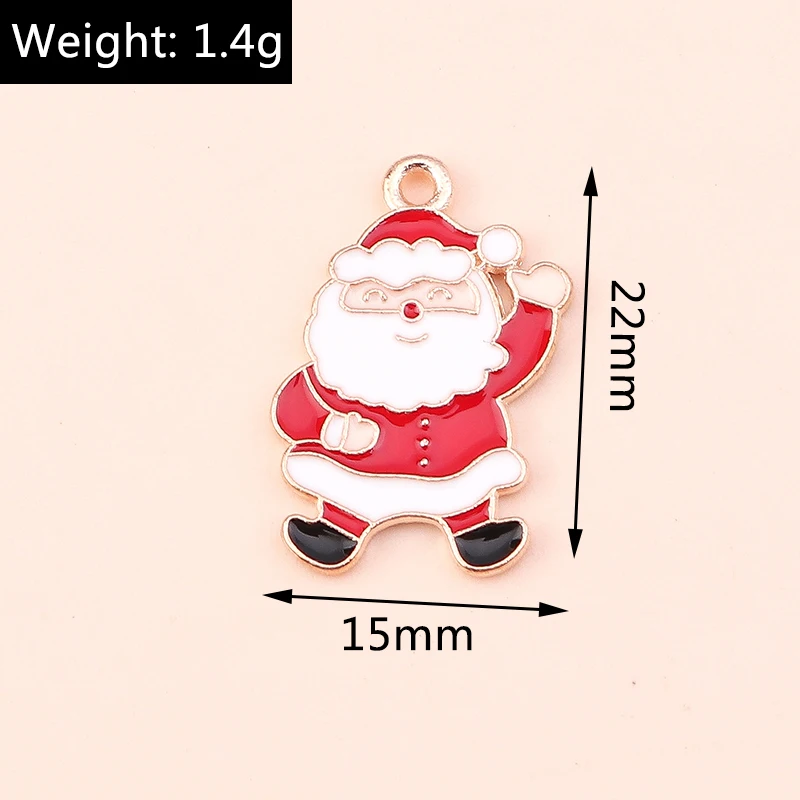 10 Stück Mix süße Weihnachtsmann Charms Emaille Weihnachten Schneemann Stiefel Charms Anhänger für Schmuckherstellung DIY Ohrringe Halskette Geschenke – Detail 18