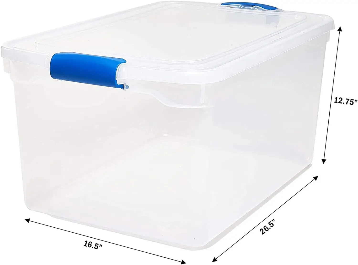 66 Quart Stackable Storage Bins, Organizer Containers with Latching Lids, Clear (2 Pack)