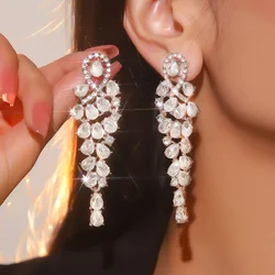 Luxury Rhinestone Drop Dangle Earrings Large Colorful Crystal Chandelier Earrings for Women Girls Gifts