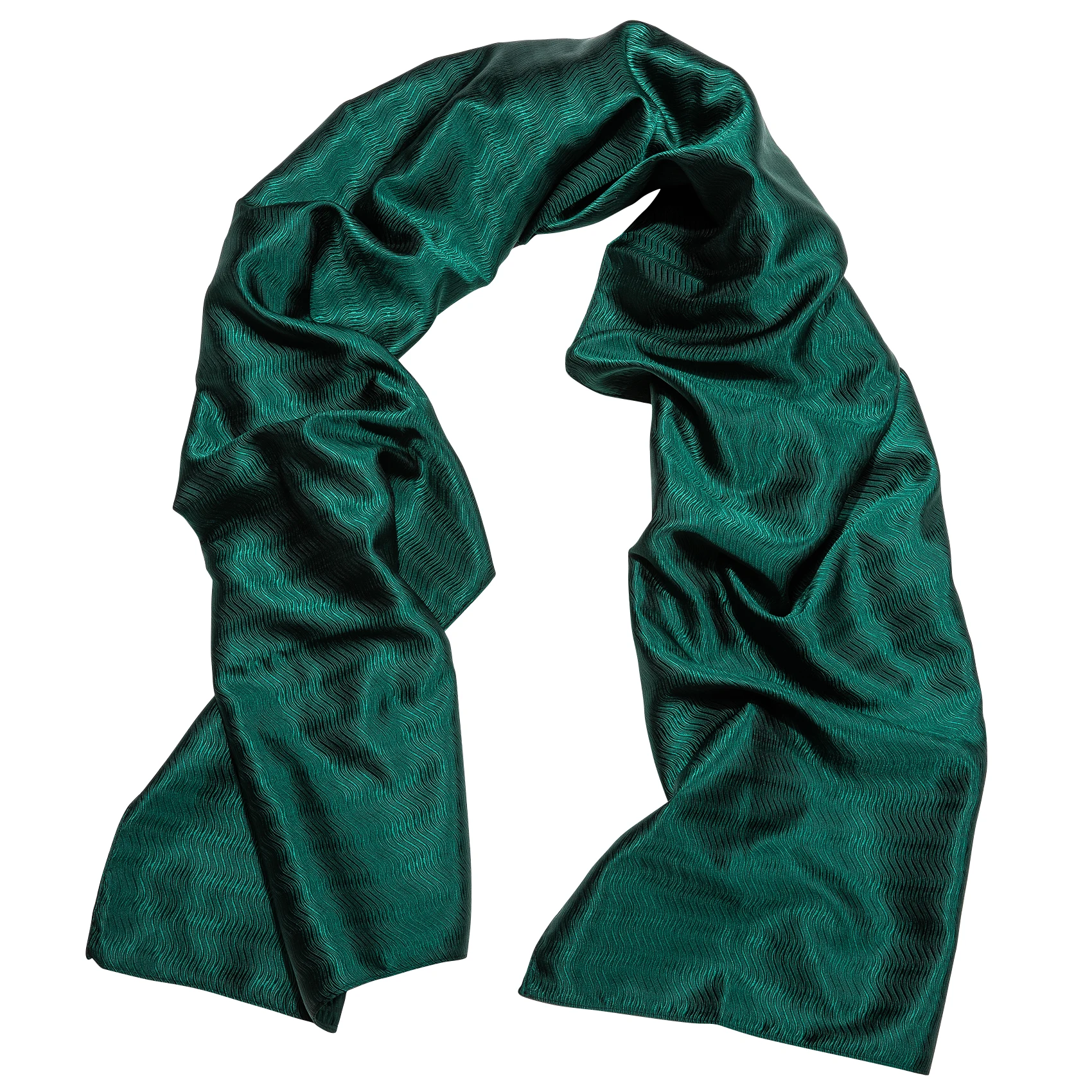 Fashion Silk Scarf Men Luxury Band Designer Green Solid Satin Shawl Banadanna Foulard Pashmina Casual 160cm*50cm Barry. Wang
