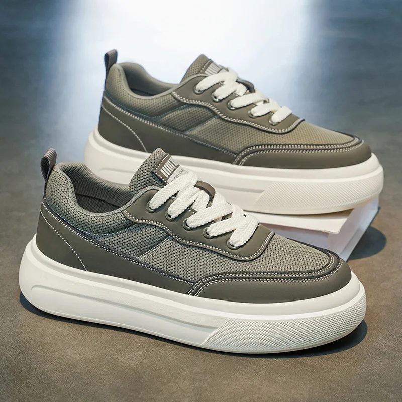 Fashion Anti Slip Man Sneakers Good Quality 2026 Autumn Mens Casual Shoes Men's Outdoor Breathable Wear-resistant Beige Footwear