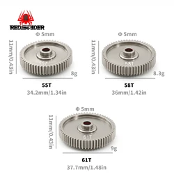 RED SPIDER 1Pcs 55T 58T 61T High Speed Spur Gear 51004 53665 For TAMIYA TT01 TT-01 1/10 RC Car Upgrade Parts Accessories