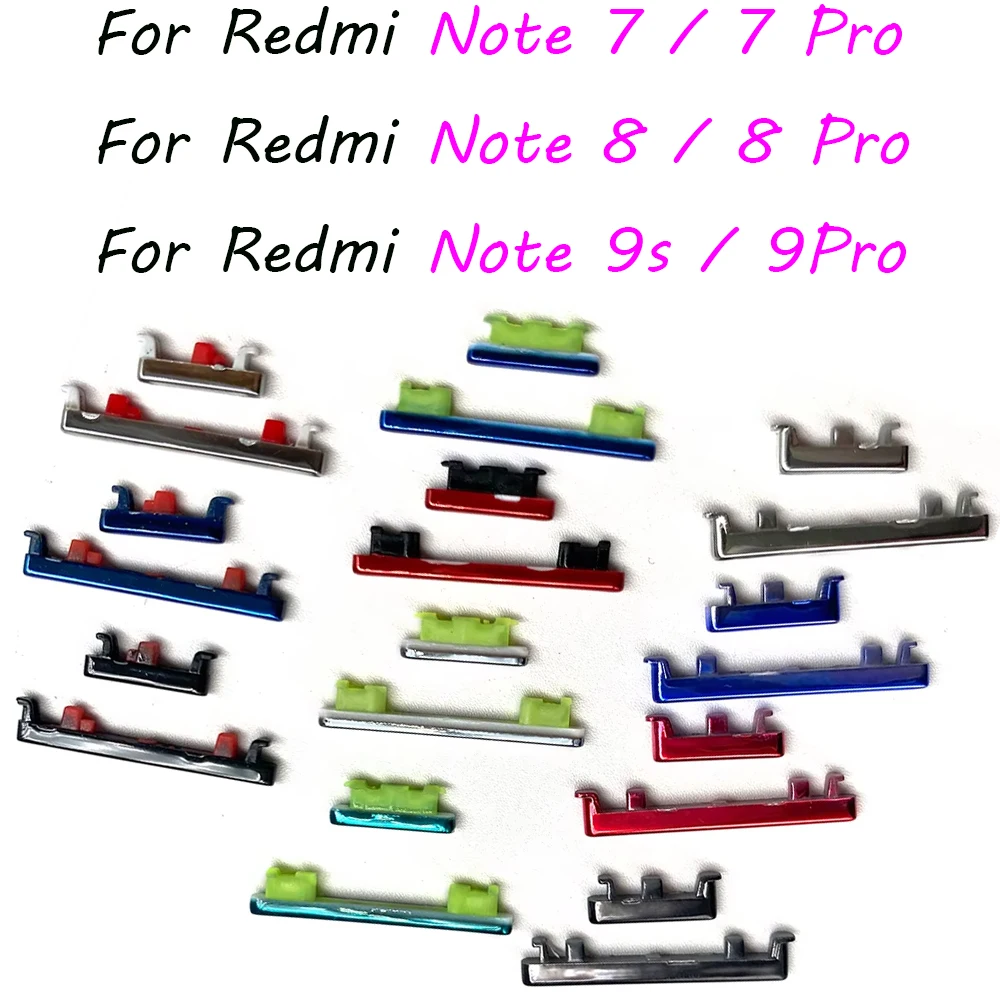 NEW For Xiaomi Redmi Note 7 8 9S 9 Pro Side Volume Button + Power ON / OFF Buttton Key Set Replacement Part