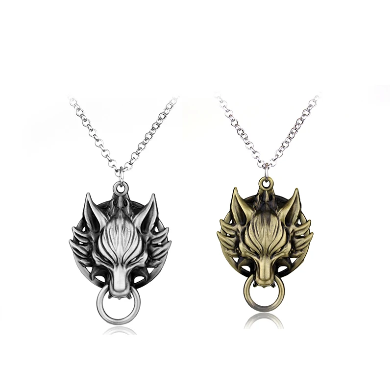 Game Final Fantasy Necklace Sleeping Lion Head Cross Pendant Chain Necklace collares Jewelry Accessories For Men Women Gift