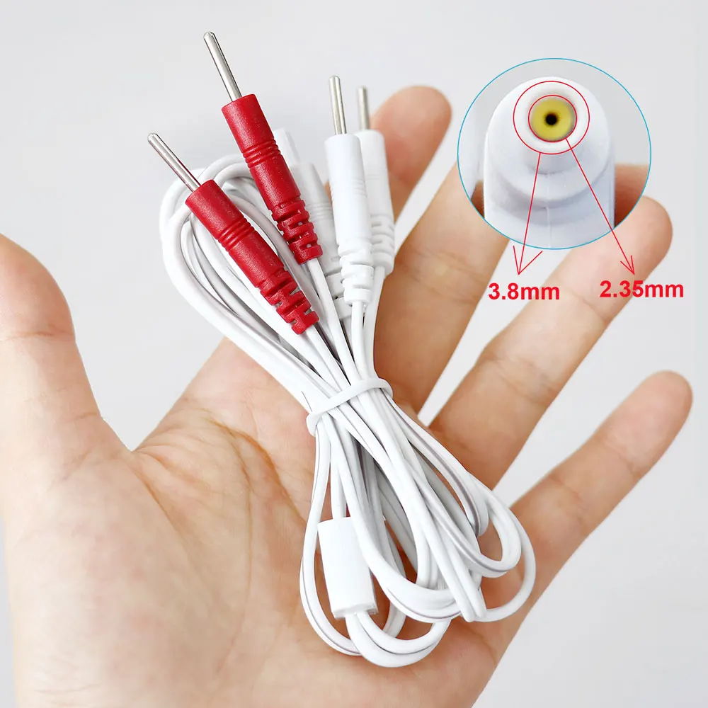 2 Way 4 Way Tens EMS Massager Electrode Wires for Electric Muscle Stimulation Electrode Cable Connection Gel Pads Accessories
