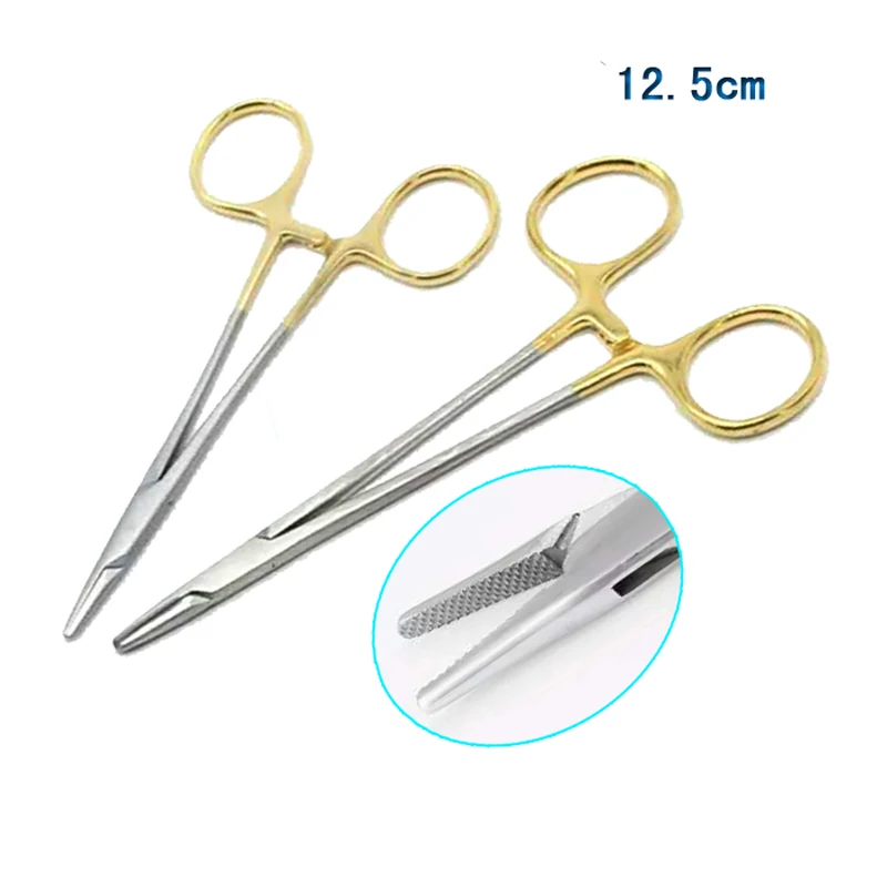 Stainless steel needle-holding pliers Gold shank insert needle-holding pliers Needle-pattern needle-holding pliers cosmetic tool