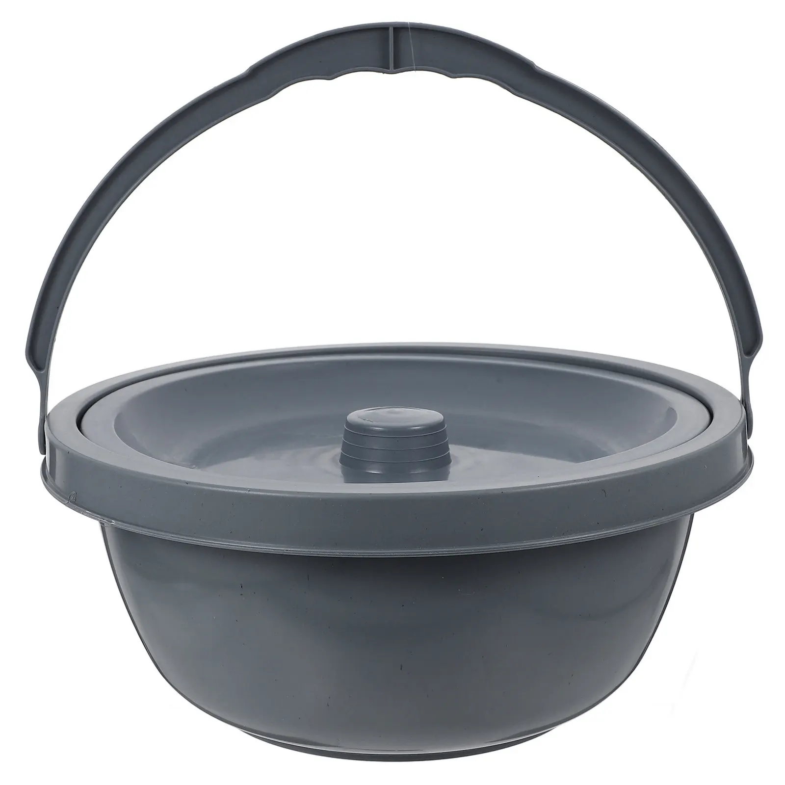 Dark Grey Portable Chamber Pot with Leakproof Lid for Elderly Men Women Bedside Night Urinal Bucket Home Hospital Car Camping