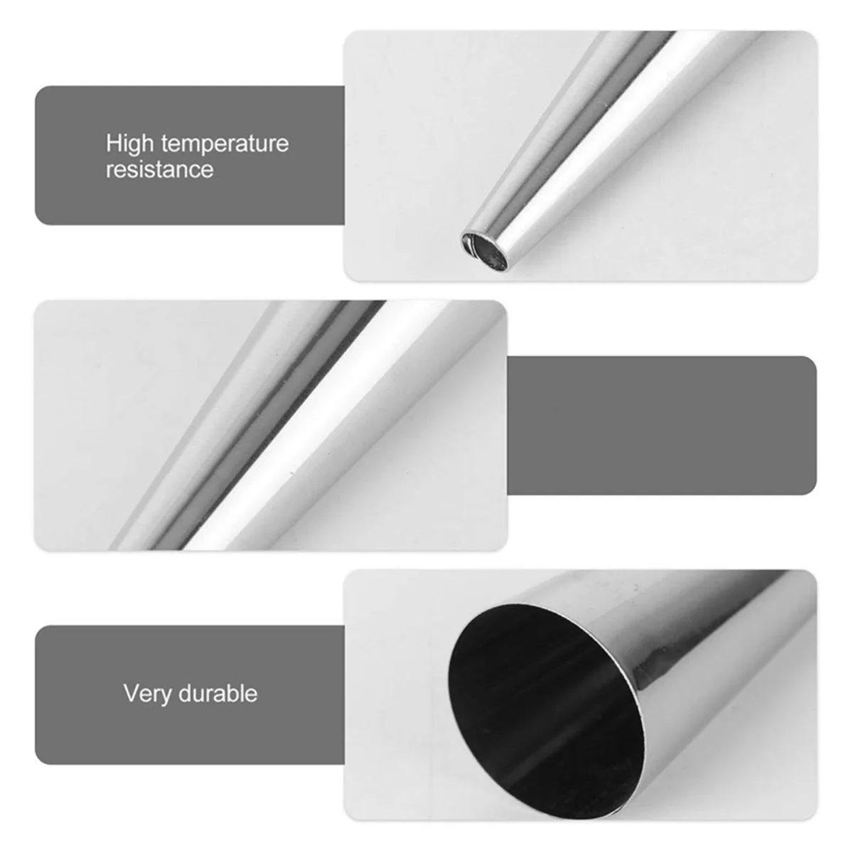 Tubo per croissant a cono per stampo da 30 pezzi, forme di cannoli antiaderenti in acciaio inossidabile, tubi a cono per stampo per pasticceria danese con corno di crema