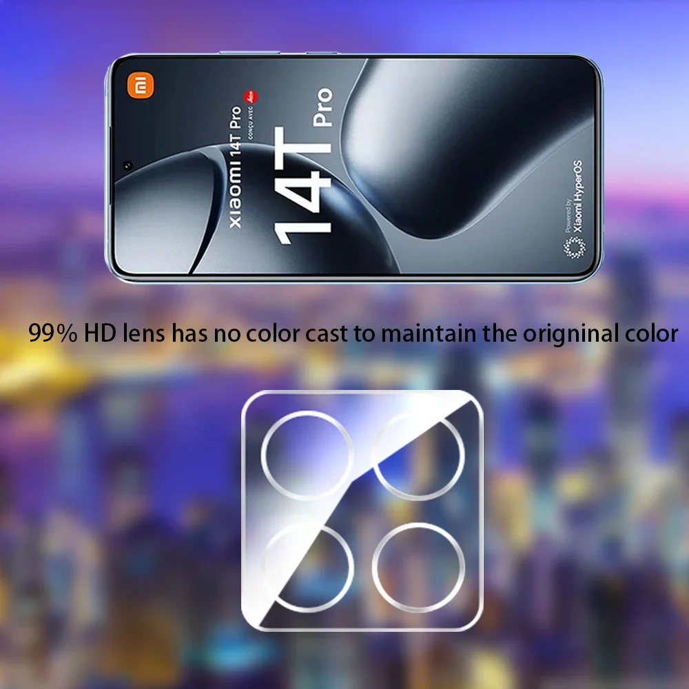 3 قطعة Xiaomi14T Pro 14 T Pro ثلاثية الأبعاد عدسة الكاميرا الخلفية حامي حافظة Xiaomi 14T Pro 14Tpro 14 T 5G واضح عدسة أفلام الزجاج المقسى