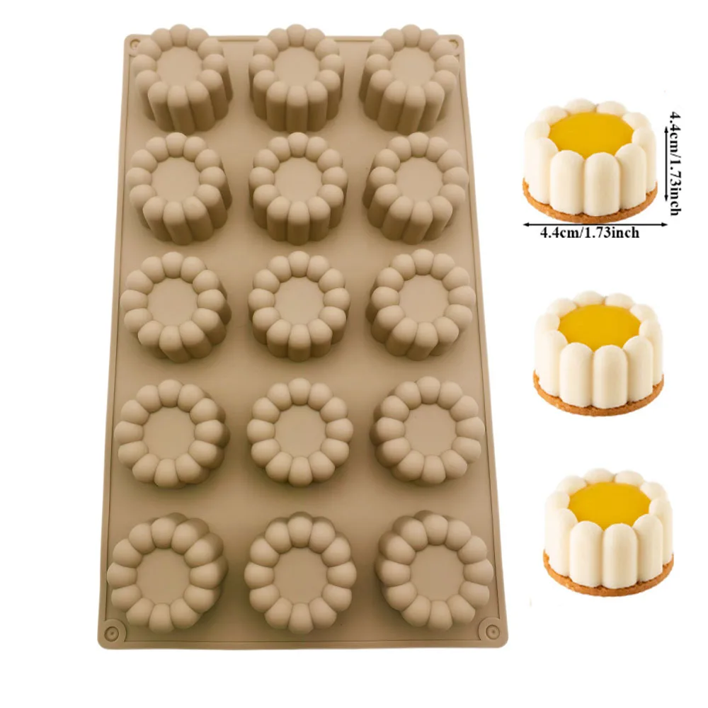 Fence Flower Shape Silicone Cake Mold 15 Cavity DIY Mousse Chocolate Jelly Candy Baking Mould Food Grade Baking Decorating Tools