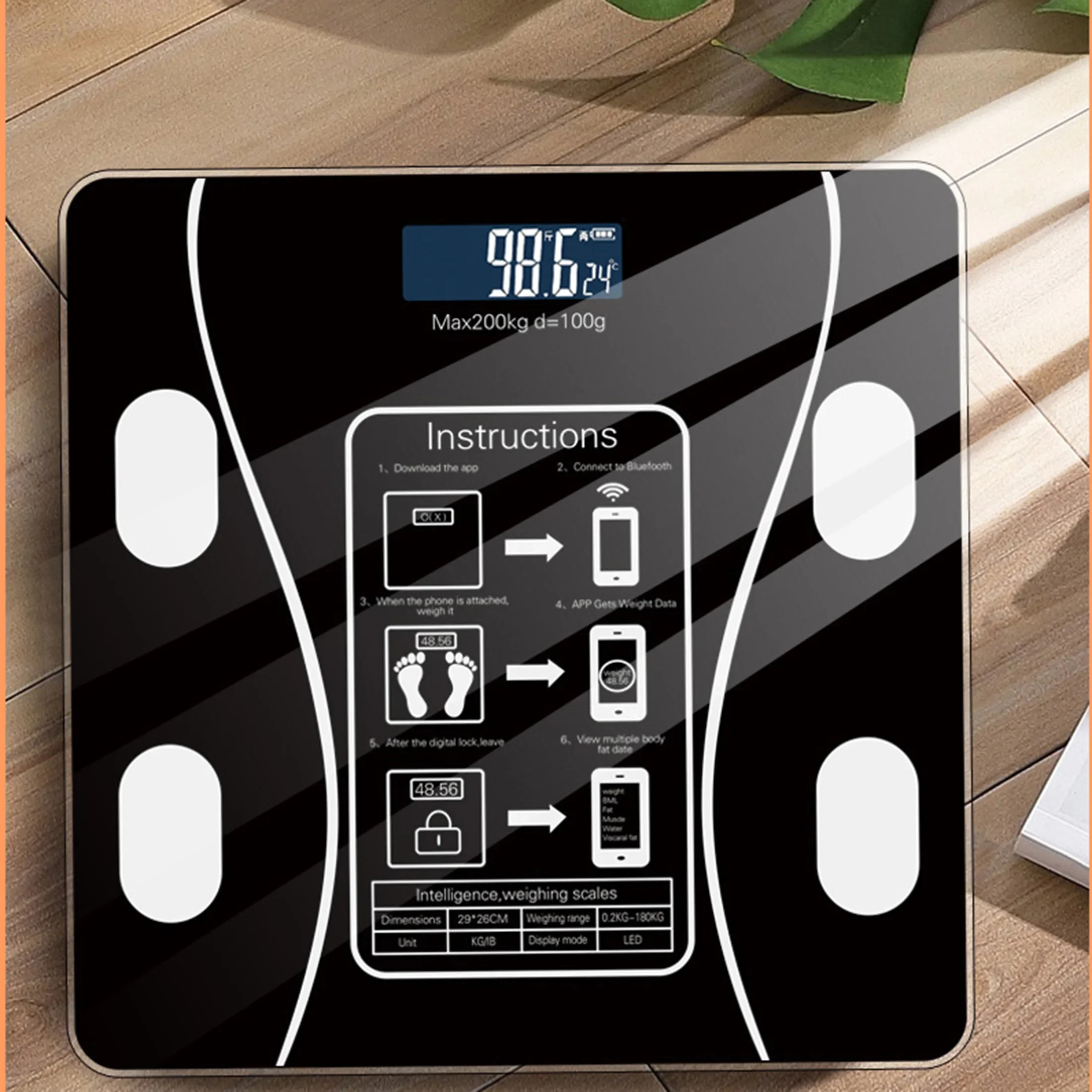 

High definition digital scale electronic weight scale with high-definition display and temperature display, used for fitness