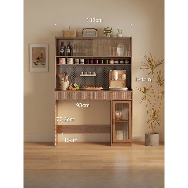 Solid wood dining side cabinet, dining table integrated wall cabinet, dining table cabinet