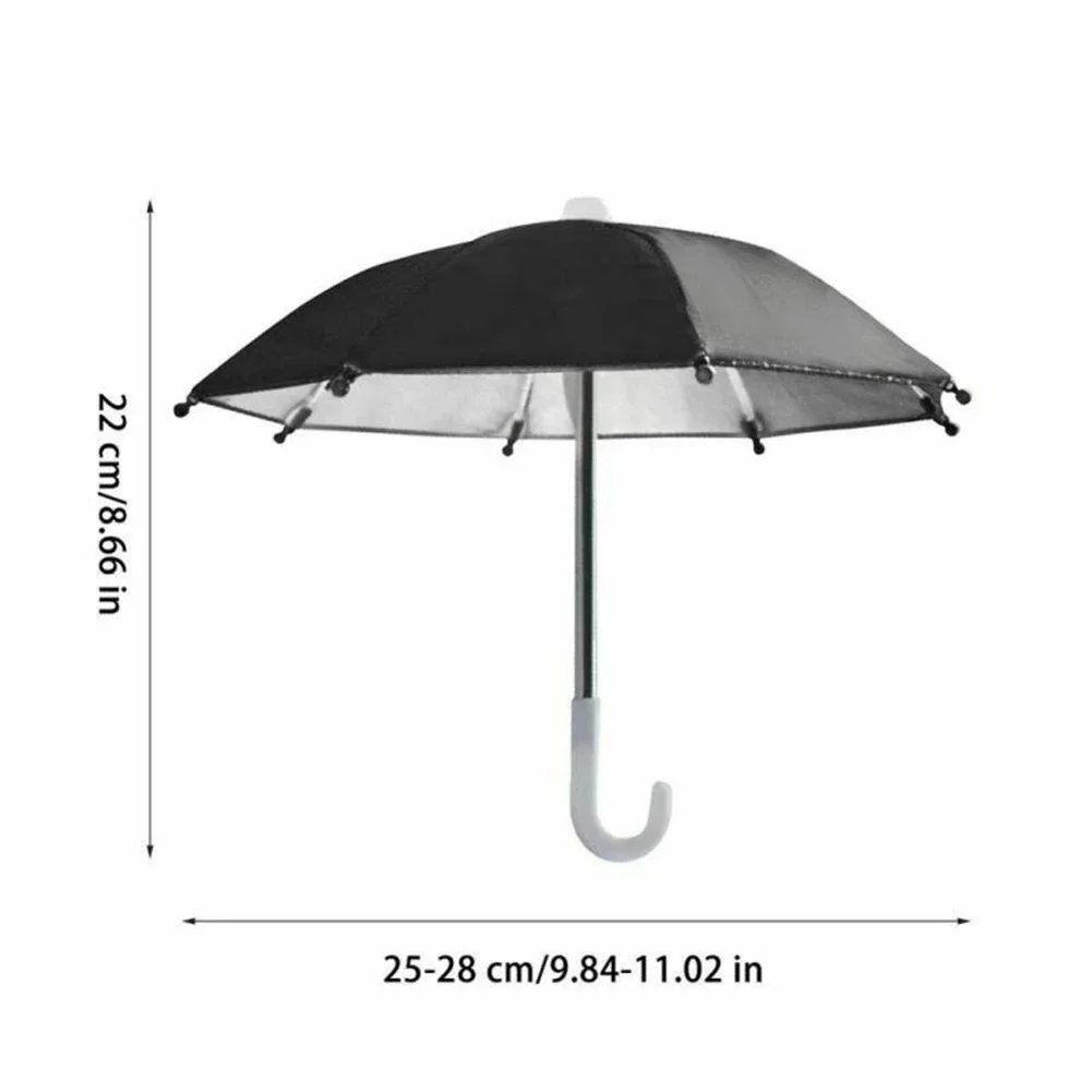 Suporte do telefone móvel para motocicleta e bicicleta, guarda-chuva portátil, mini guarda-sol impermeável, anti-absorção, guarda-chuvas de brinquedo, 1PC