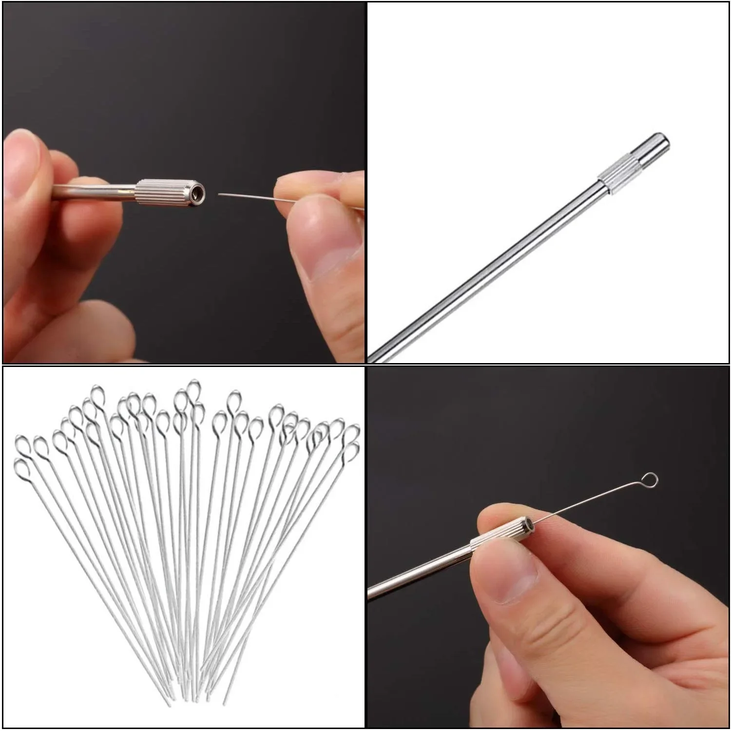 Nueva varilla de inoculación + 50 anillos de nicromo para cultivo en agar, para laboratorio, placa de micelio multifuncional de acero inoxidable