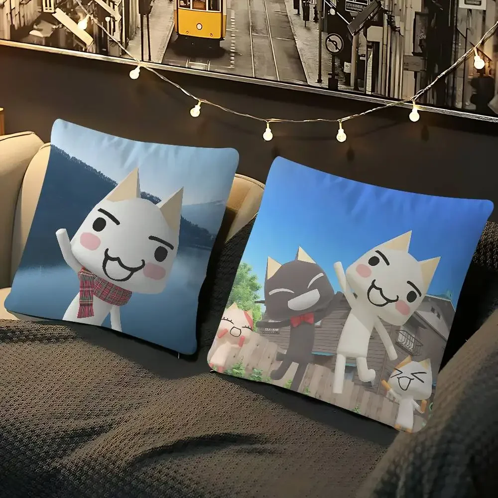 

Inoue Anime Toro CUTE CatS Pillow Case Removable Washable Cushion Cover – All-Season Soft Linen