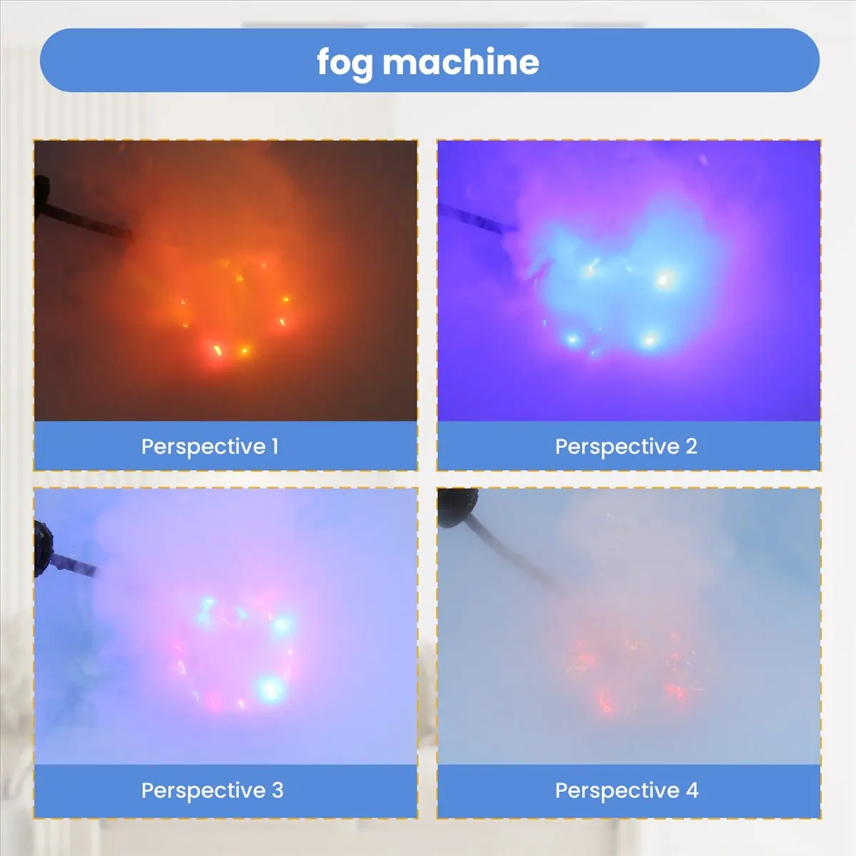 BAAU Halloween Mist Maker Fogger Fog Machine Fountain Mister Fogger Water Garden Pond Foggers with 12 LED Light Flashes(US)