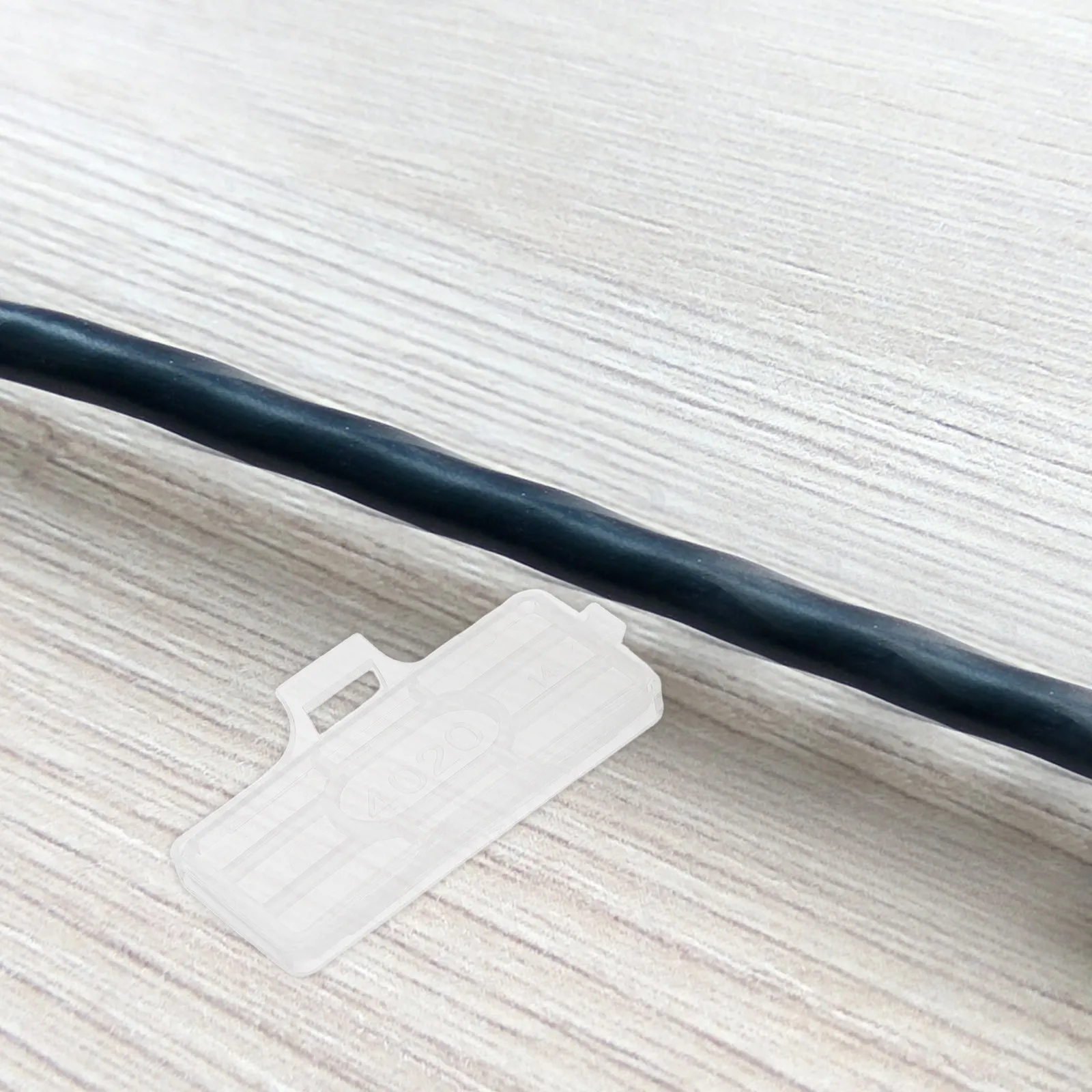 100Pcs Waterproof Plastic Cable Labels Transparent Identification Tags for Wire Marking Wet Environments Power Communication
