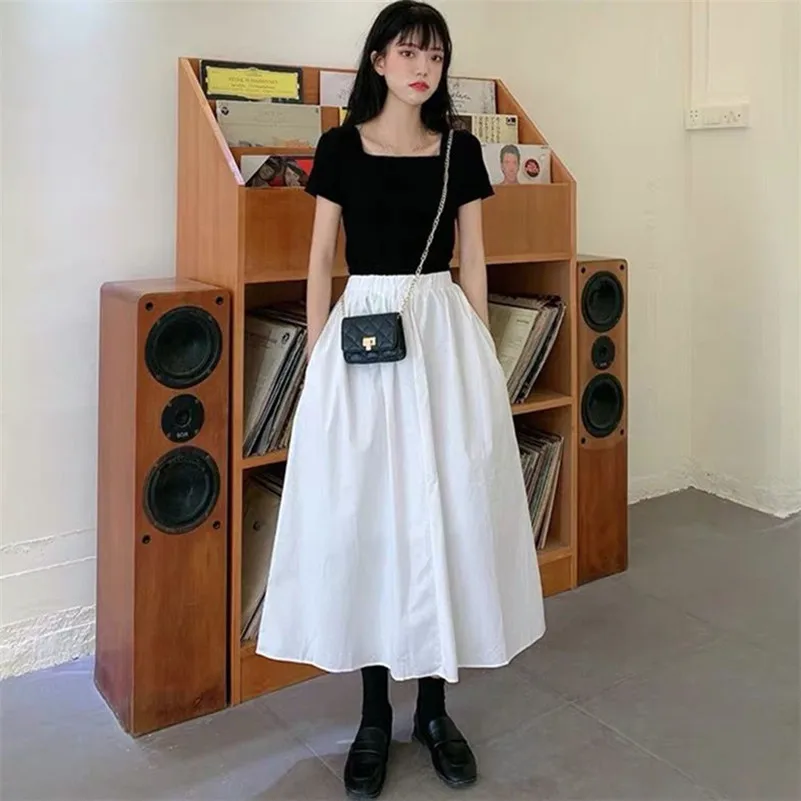 2026 High Waist Women Summer Long Skirts Korean Style Cotton Linen Solid A-Linen Skirts Plus Size Cute Skirts 11 Color Vestidos