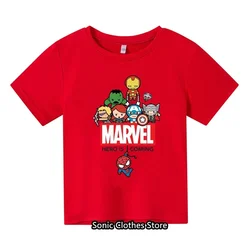 Spider Man Cartoon Boys and Girls 3-14 Year Old Children's Printed T-shirt Children's Summer Short sleeved Casual T-shirt Top